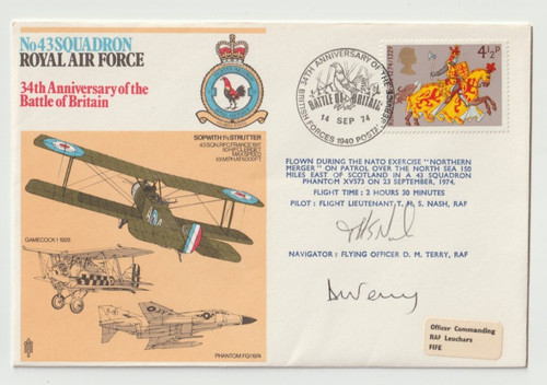 1974 flown cover - 14/9/1974,