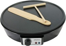 Schallen Black 1000W Electric Traditional Pancake & Crepe Maker Machine 