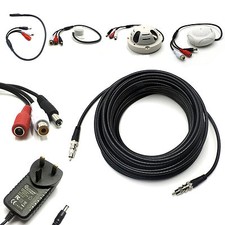 CCTV MICROPHONE FOR SECURITY CAMERA DVR SOUND AUDIO RECORDING + CABLE
