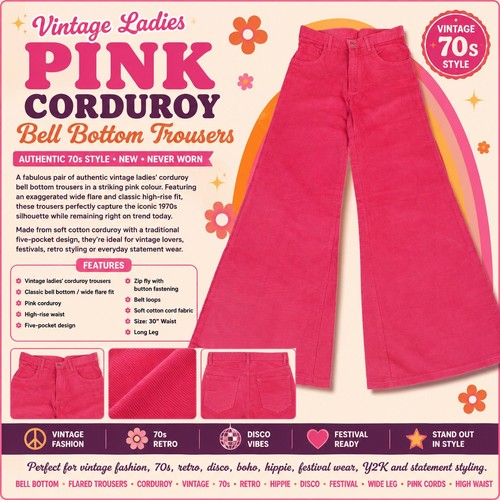 Vintage ladies pink corduroy - vintage,