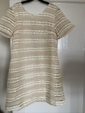 NEW LOUCHE JOY CREAM BROOK LINED DRESS SIZE 14