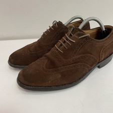 Loake Brown Leather Suede Brogue Derby Shoes - UK Size UK 8 M 202 DS