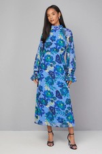 Wallis Blue Smock Dress Womens