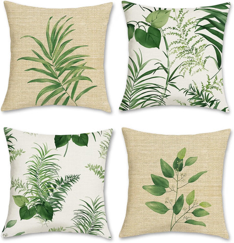 Bonhause green leaves - green, cushion