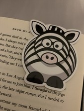 Jumbo Cute Zebra Magnetic Bookmark Journaling Book mark BUJO Diary FREE P&P