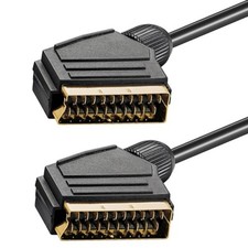 SHORT 50cm SCART LEAD - SUPER VIDEO QUALITY - GOLD PLATED TV DVD CABLE 0.5m