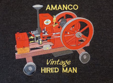 AMANCO HIREDMAN VINTAGE STATIONARY ENGINE EMBROIDERED HOODIE, UNISEX
