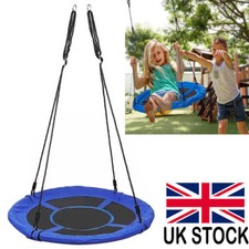40" 100cm Kids Giant Nest Web UFO Rope Hanging Tree Swing Seat Round Backyard
