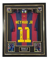 Framed Barcelona star Neymar Jr  Signed Shirt Jersey Beckett Authenticated