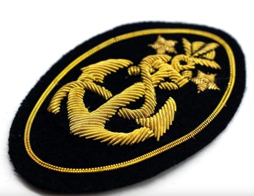 Navy anchor hand - navy, embroidered