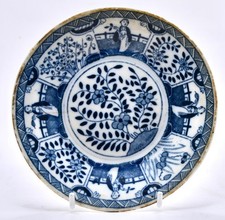 CHINESE KANGXI Rings Possibly ENGLISH Blue & White PORCELAIN DISH