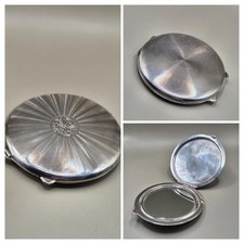 Vintage 1917 Hallmarked Silver Compact Case Mirror - Birmingham England