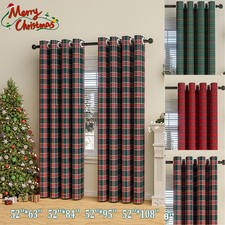 Christmas Curtains Red Green