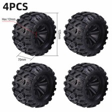 4x RC 12mm Hub Wheels Tires Tyre for 1/10 Monster Truck Traxxas Scx10 HPI Cars