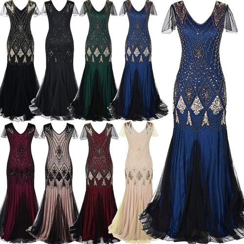 Women 1920s long flapper - 1920s, dress