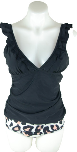 Beachsissi 2pc black ruffle - black,