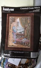 Janlynn RAPUNZEL 9x13 Cross Stitch Kit Doves Medieval Gittern Instrument 112-93