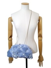 Monsoon Clutch Bag Beaded Floral Blue Hand Beaded - NEW