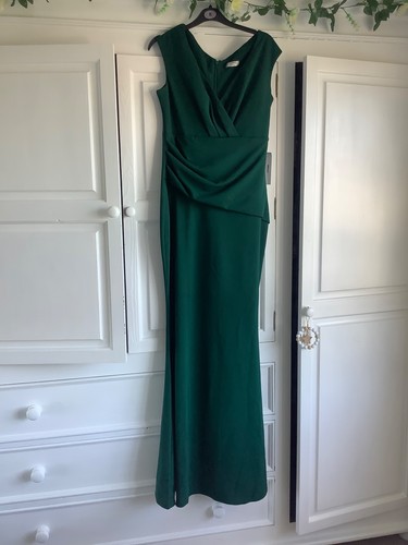Green goddiva silkfred dress - green,