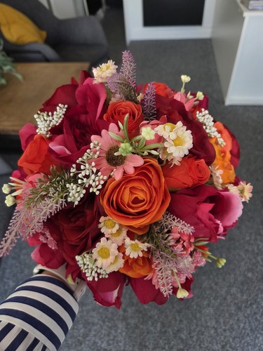 Pink and orange silk - orange,