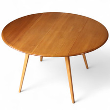 Vintage Ercol Blonde Elm & Beech Drop Leaf Dining Table - Blue Label