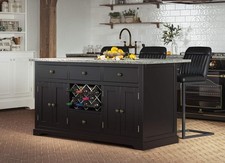 Kitchen Island Black with Grey