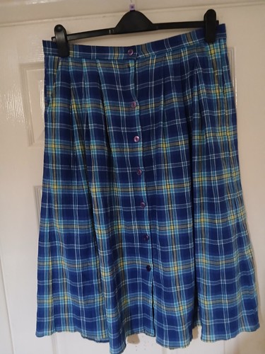 Vintage 80s plaid tartan midi - vintage,