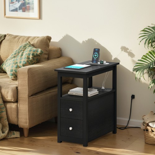 End table with charging - with,