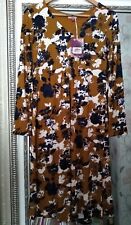 BN JOE BROWNS Ladies Rust/Navy Exotic Safari Chic Print V-Neck Midi Dress UK 8 