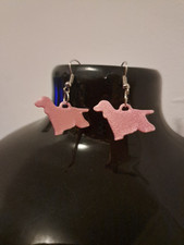Cocker spaniel dog earring, pink, plastic, lightweighted, spaniel item