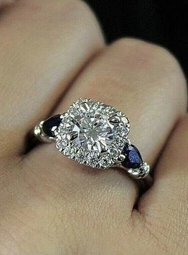 14k white gold plated - 14k, 3.00ct