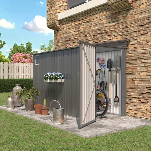 4x9ft metal lean shed - to, with
