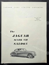 1952 Jaguar Mark VII Saloon  Autocar description Advertisement leaflet by Jaguar