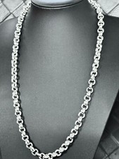 BIG HEAVY 925 STERLING SILVER BELCHER CHAIN 10mm ROLO CHAIN CHUNKY HANDMADE