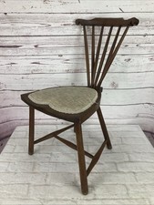 Fan Back Chair Saddle Seat Wooden Nursing Chair Antique Loos Style