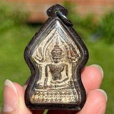 Magic Luck PENDANT AMULET Talisman Monk Temple Khun Pan Bai Sema Buddha Statue 