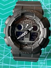 Casio G-Shock GA-100 Black Military Style Analog Water Resistant 200m