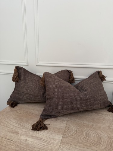 Set brown tassel cushion - 2,