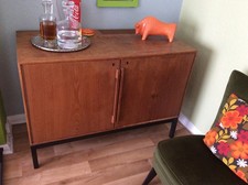 MCM Vintage Danish 1950s / 1960s Cocktail Bar Cabinet Sideboard with Fridge