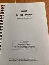 Terex TV1300,TV1400 Ride On Roller Spare Parts Manual