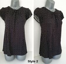Womens NEXT Blouse Ladies T-shirt Tunic Top Spot Dot Print Work Shirt Party Size