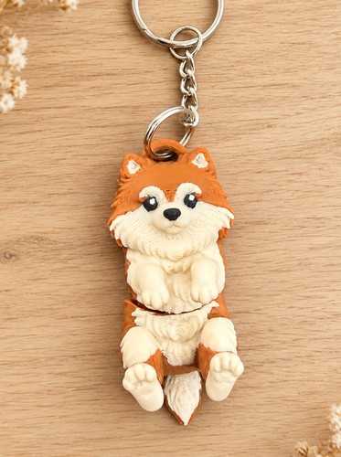 Pomeranian dog keyring 3d - keyring,,
