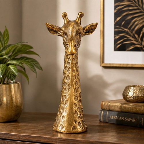 Gold giraffe ornament - gold, 32.5cm