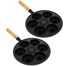 2x Cast Iron Mini Doughnut Pan
