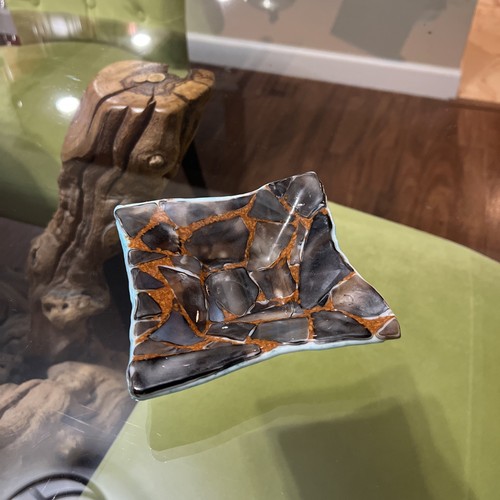 Fused art glass dish - fused,