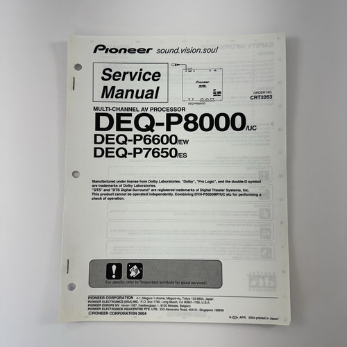 Pioneer service manual - pioneer,