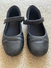 Girls Clarks Size 12G Black Leather School Shoes