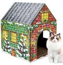 Christmas Cardboard Cat House