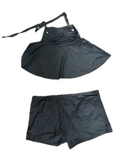 2 Piece Black Modest Swimwear Small 