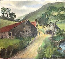 'Hill Farm, Mid Wales 1967'  Indistinctively Inscribed Artist Oil, unframed 048